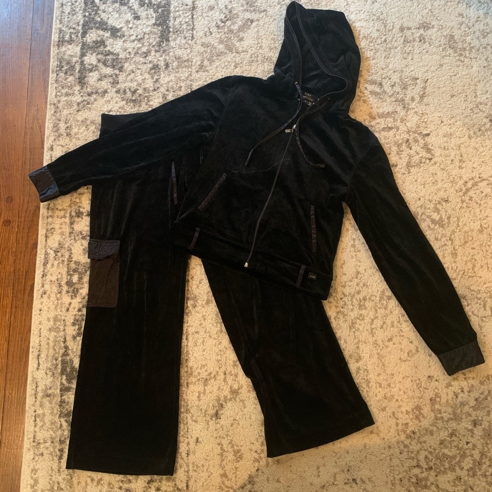 BCBG Velour track suit SET